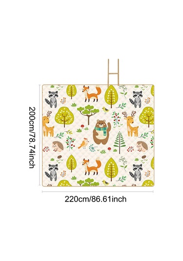 Suntek Piknik Battaniyesi Katlanabilir Taşınabilir Hayvanlar-220cm Hayvanlar 220cm Çok Renkli