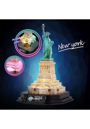 Özgürlük Heykeli 3d Puzzle Led Işıklı L536h