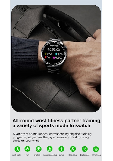 Leezsing GTS4/LT09 Çelik Kordonlu Akıllı Saat (İthalatçı Garantili)