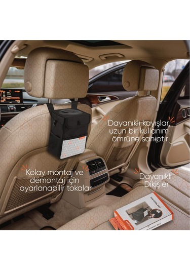 Gezenbebe Araba İçin Çöp Çantası Siyah