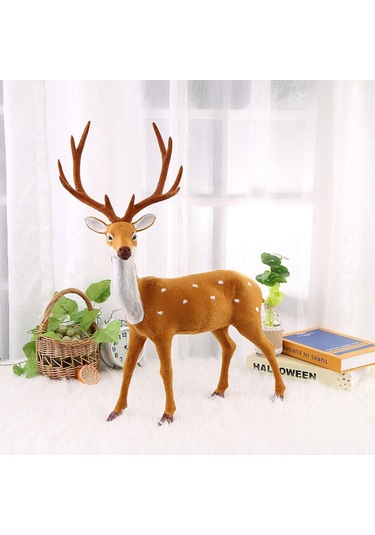 Geeksen Sarı Renkli Mini Geyik Figürü Noel Ağaçları İçin Dekoratif Süs