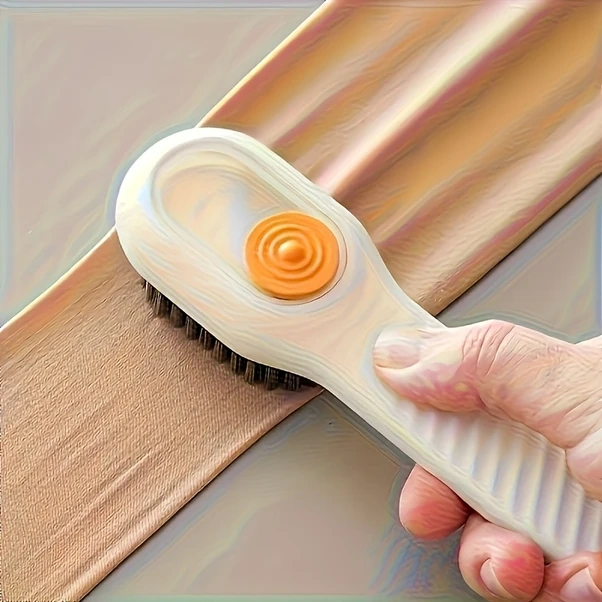 Globalbloom Beyaz Manuel Sıvı Dispenseli Çok Amaçlı Temizlik Fırçası Seti