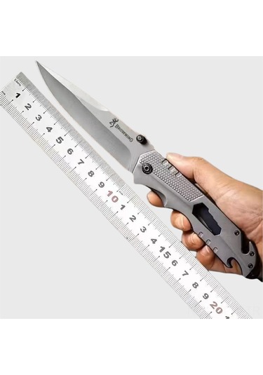 Maiyame 7cr13mov Çelik Bıçak, 58hrc Sertlik, Taşra Etkinlikleri İçin Çekirdekli, Taşınabilir Outdoor Çakı - Gri Q9