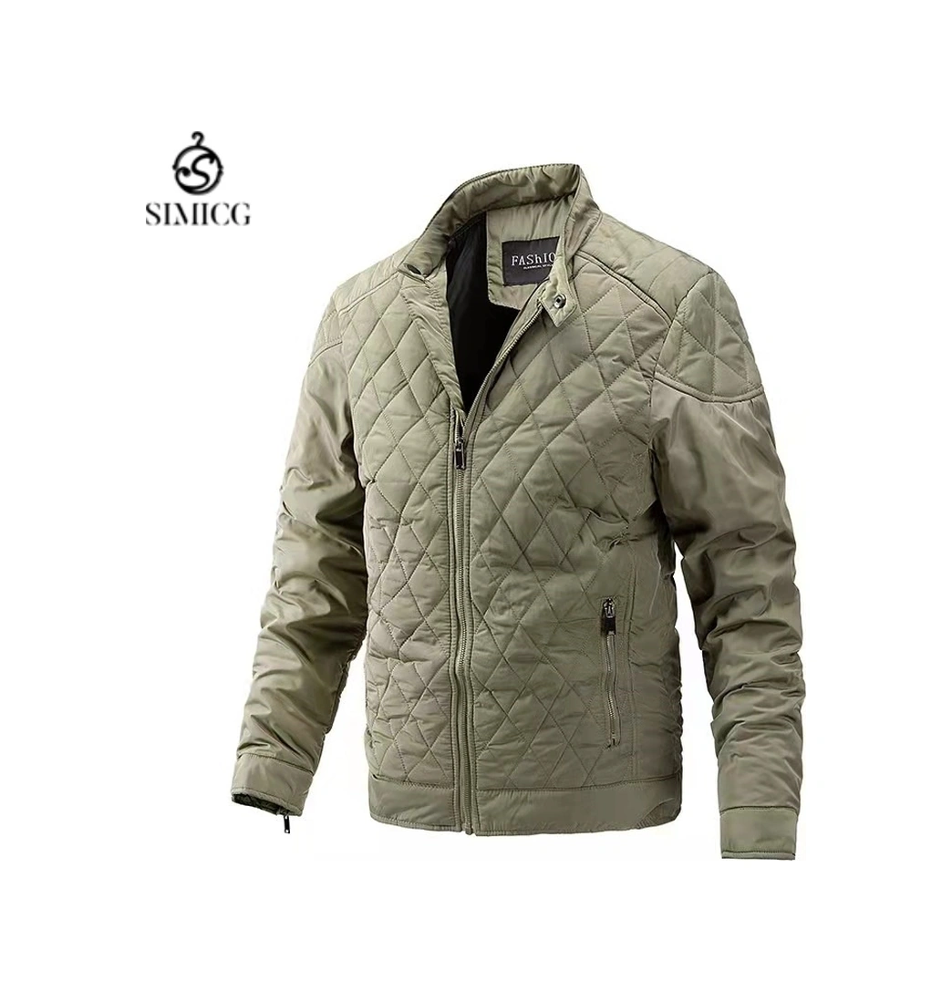 Erkek Sonbahar Ve Kış Pamuklu Giysiler Rahat Dik Yaka Ceket Moda Pamuklu Ceket Dış Ticaret Erkek Giyim Haki