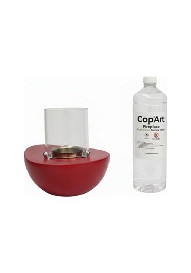 Meta Kırmızı Biyoetanol Masaüstü Şömine - 1 Lt Copart Yakıt Hediye
