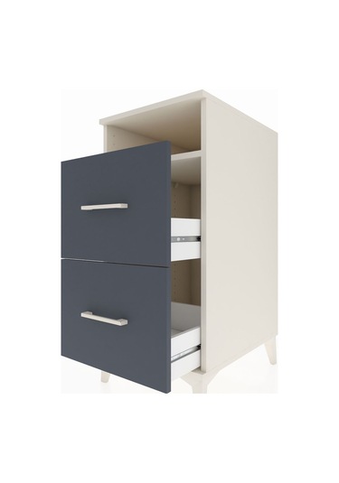 Kronos Komodin Tek Raflı 2 Çekmeceli 44x59x96 Aytaşı-antrasit Aytaşı