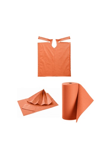 Dentreal Avrupa Rulo Hasta Önlüğü Ve Tabla Örtüsü Takım Turuncu