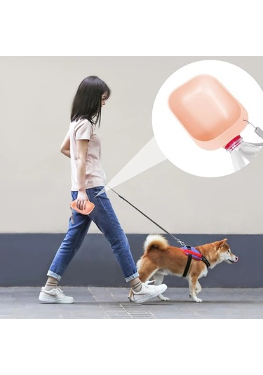 Maxaccess Yeşil Taşınabilir Evcil Hayvan Şişesi Sulama Besleyici Seyahat Çantasız Dayanıklı Plastik