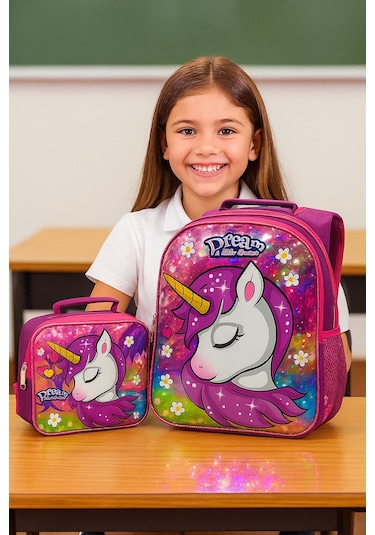 Newbag Kız Unicorn Okul Ve Folyolu Beslenme Çantası Yeni Sezon
