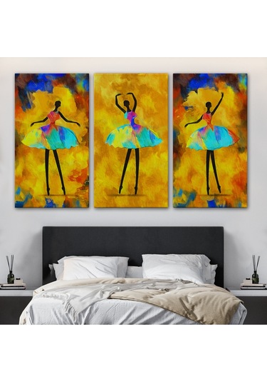 Afrikalı Balerin Kız Yağlıboya Görünüm Dekoratif Kanvas Tablo-3718 35 X 50