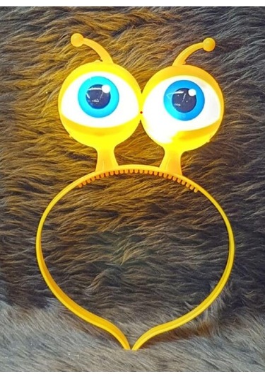 Led Işıklı & Pilli Uzaylı Göz Parti Tacı Sarı Renk Çok Renkli