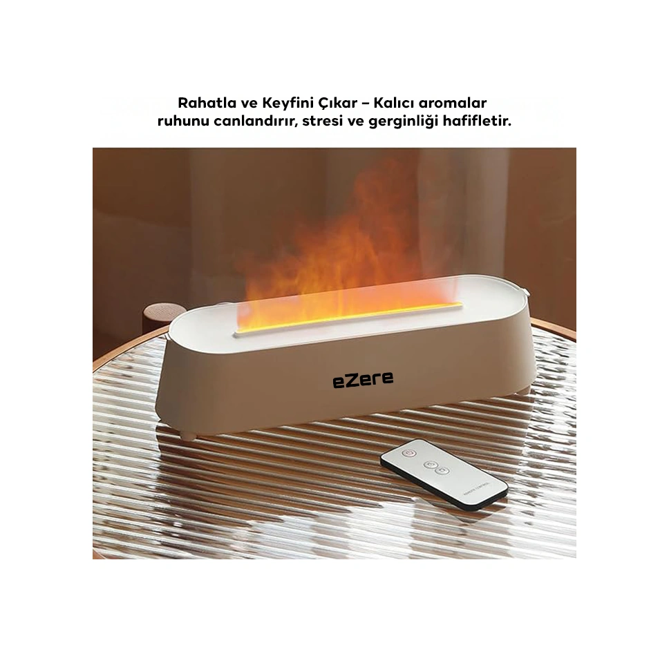 Ezere A3 Ev Ve Ofis İçin Alev Difüzörü Ve Ultrasonik Hava Nemlendici