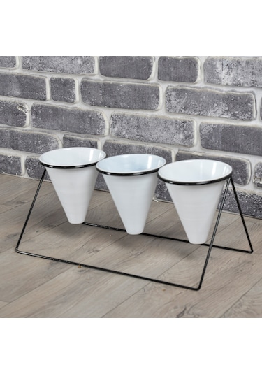 Fullreyon Vıpclass 3 Saksılı Metal Çiçek Standı - Saksılar Dahil - Vsb Diğer