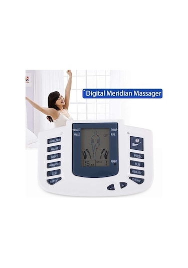 Geniş Ekran Lcd Ekran Elektrikli Masaj Terapisi Vücut Fizyoterapi Aleti Meridyen Akupunktur Beyaz