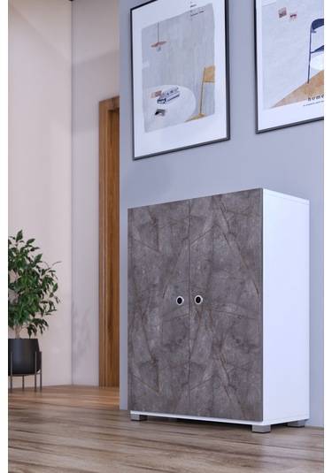 Prenses Çok Amaçlı Ayakkabı Erzak Mutfak Dolabı Kiler Gri