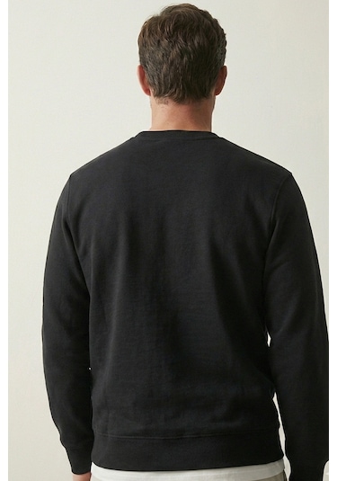 Elemge Pamuklu Erkek Sweatshirt Siyah Soft Touch Relax Fit Basic Bisiklet Yaka 3 Iplik Nefes Alan Elemge Pamuklu Erkek Sweatshirt Siyah Soft Touch Relax Fit Basic Bisiklet Yaka 3 Iplik Nefes Alan
