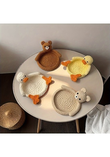 Moda Tığ İşi Bardak Altlıkları Beyaz