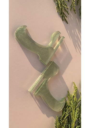 Mint Yeşili Renkli Çerçeve Tabak Teşir Ayağı Epoksi Stand Şövalye