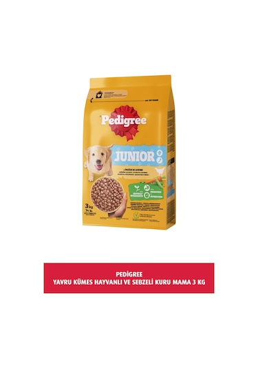 Pedigree Kümes Hayvanlı ve Sebzeli Yavru Köpek Maması 3 KG