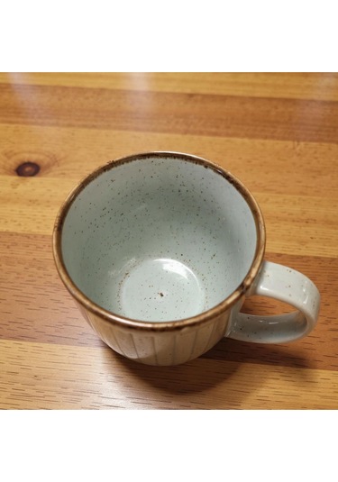 Vintage Seramik Kahve Kupası Gri