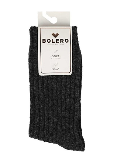 Bolero Kaşmir Yünlü Kadın Kışlık Bot Çorabı Siyah