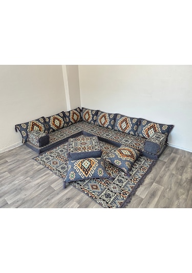 Coton Şark Köşesi Minder, Kilim, Orta Puf Konsept