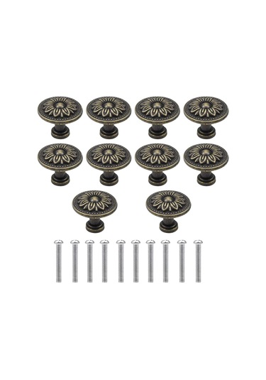 Retro Dolap Kulpları, Pas Korumalı Çinko Alaşımlı Antik Dolap Kulpları, Çeşitli Mobilyalara Kolay Montaj İçin 10'lu Set