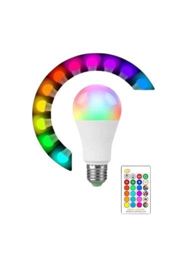 Bfs Akıllı Rgb Led Ampul Led Uzaktan Kumandalı Renk Değiştiren Ampul Çok Renkli