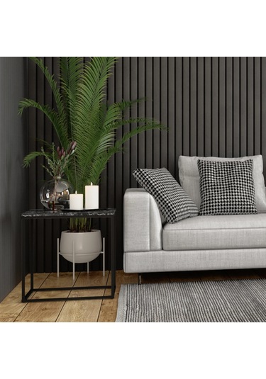 Profile Köşe Sehpa - Mermer Desenli 50x52x50 Cm Gxyxd