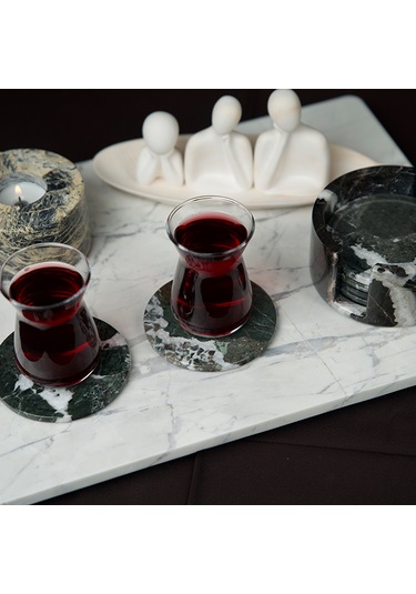 Costa Bardak Altlığı Seti Beyaz - Siyah