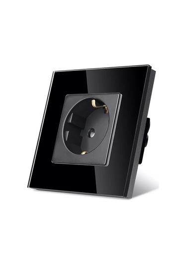 Dealuxx Cam Çerçevenin Tekli Siyah Priz 193877357