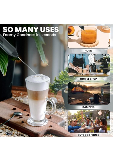 Sütlü Çeyrek Değici Stand - Milk Frother Handlid Pil Çalışmış - Elektrikli Çırpma Kahve Frothers