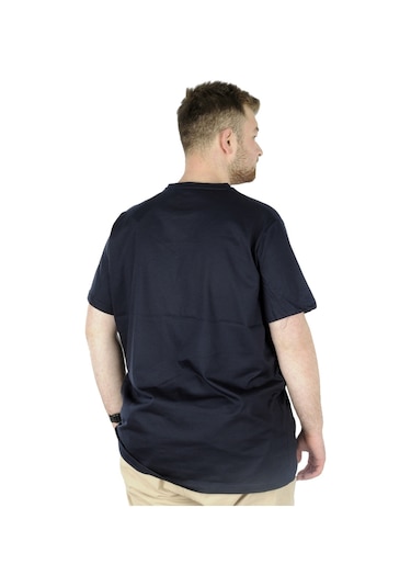 Mode Xl Büyük Beden Erkek Tshirt Bisiklet Yaka Basic 20031 Lacivert 001
