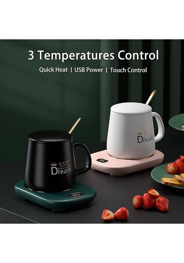 Usb Bardak Isıtıcısı, İçecek Kupaları İçin 3 Sıcaklık Ayarı, Kakao, Çay, Su, Süt İçin, Ev Ofis Kullanımı İçin, Isıtma Yastığı