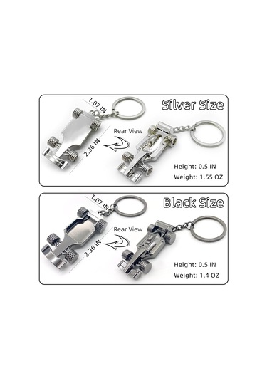 Geeroyoo Racing Model Anahtar Zinciri, Çelik Çelik, 2'li Paket, Araba Çanta Aksesuarı, Spor Klüp Souvenir Silver