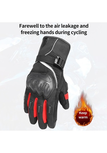 Novahub Kışlık Su Geçirmez Motosiklet Eldiveni - Sıcak Tutan Polyester Mikrofiber Eldiven