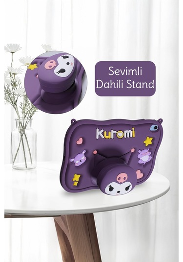 Apple Ipad 8. Ve 9. Nesil 10.2 Inç 2020 / 2021 Uyumlu Kedi Kılıf Standlı Eğlenceli Koruma Purple