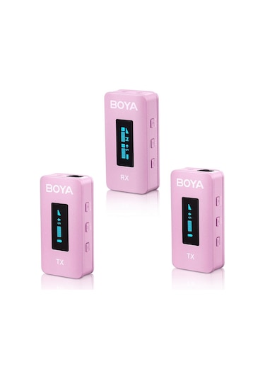 Boya BY-XM6-K2P Kablosuz İkili Yaka Mikrofonu (Pembe)