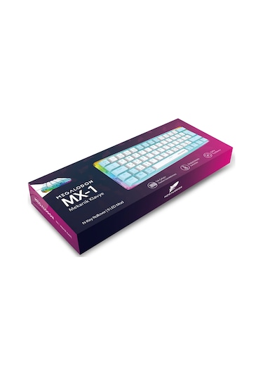 Rgb Oyuncu Klavyesi Mx-1 Mekanik Gaming Blue Switch Klavye Türkçe Q Beyaz Mini Klavye