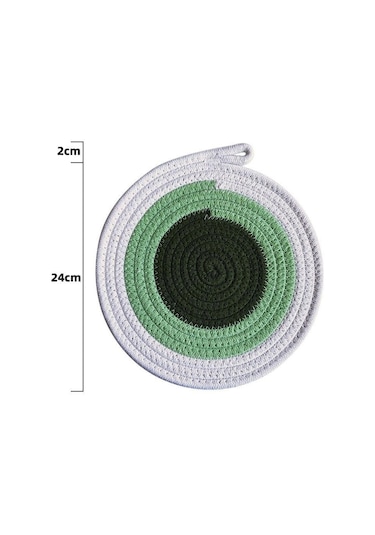 Suntek Çiftlik Evi Masa Mat Kaymaz Rustik Örgülü Yeşil-24cm
