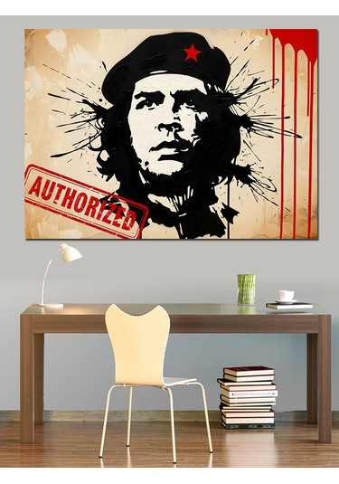 Che Guevara Portre Grafiti Dekoratif Kanvas - Mdf Ahşap Tablo