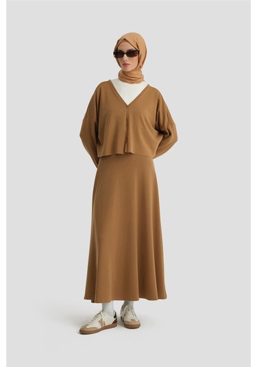 Armine Örme Hırkalı Takım 25kd6816 Camel Camel