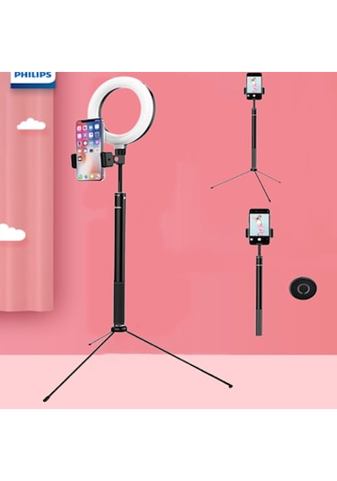 160 Cm 3 Renk Canlı Yayın Tripodu Tiktok Çekim Makyaj Işığı Ring