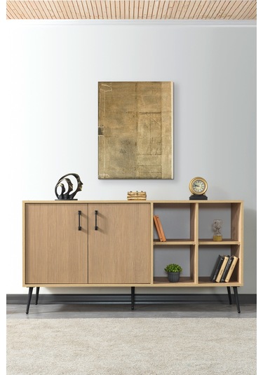 4610 Şile Metal Ayaklı Metal Kulplu 160 Cm Konsol - Yemek Odası Yunus-safir Yunus - Safir