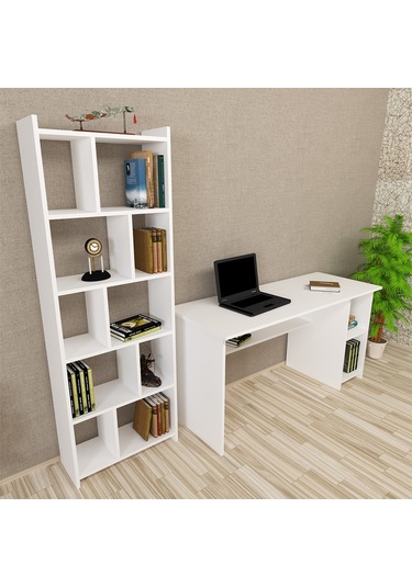 Kalenderdekor1 Kalender Dekor Avel Snow 145 Cm Çalışma Masası Takımı Avls01 Beyaz