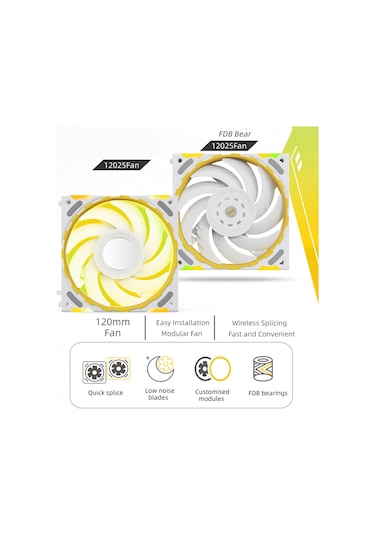 Jeehugo 12cm Rgb Bilgisayar Kasası Fanı - Hdb Yataklı, Düşük Gürültü, Pwm Hız Kontrolü, 1850rpm Soğutma Performansı, Siyah Siyah