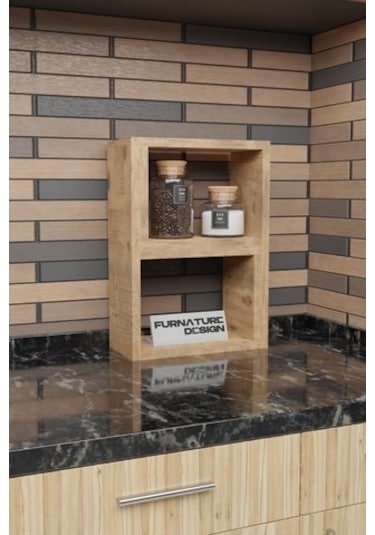 Tezgah Üstü Ayarlı Modüler Puzzle Baharatlık Rafı Atlantik Çam