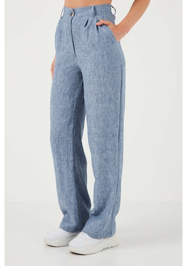 Lela Regular Fit Bol Paça Yelekli Bayan Takım 67045162S4 Indigo
