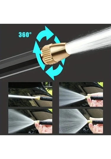 Trendooze Turbo Jet Araba Yıkama Tabancası Siyah 3ü 1 Arada Basınçlı Hortum Başlığı