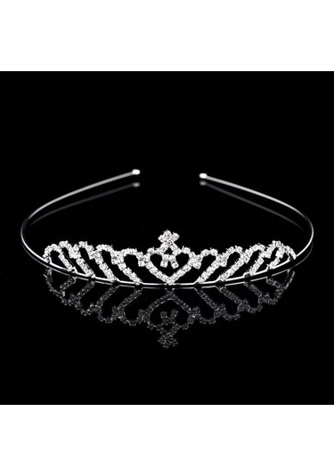 Chavin Taşlı Prenses Çocuk Tacı Kına Düğün Tacı Taç es38 Gümüş